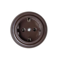 Розетка пластик о/у серии "ASR-RETRO" RS 80025-02, з/к, цвет Коричневый